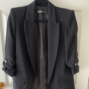 Zara black 3/4 sleeve blazer